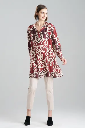 Leticia Printed Crepe Oversized Shirt