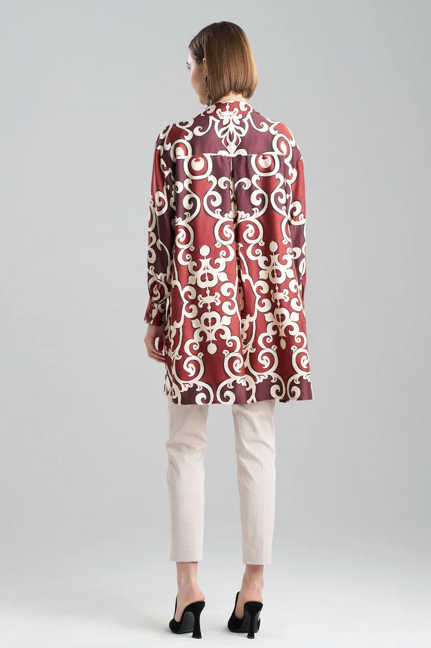Leticia Printed Crepe Oversized Shirt