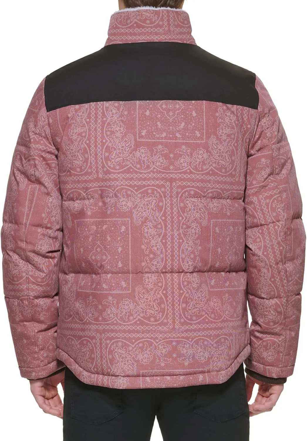 Levi's Men's Quilted Mixed Media Shirttail Work Wear Puffer Jacket