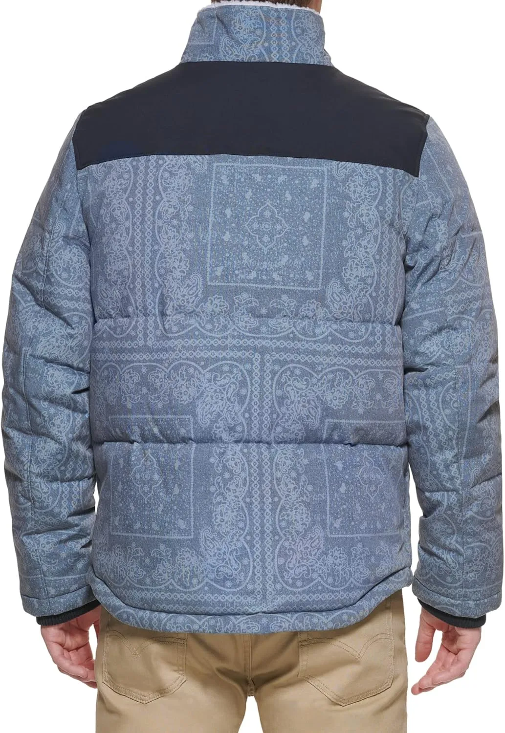 Levi's Men's Quilted Mixed Media Shirttail Work Wear Puffer Jacket