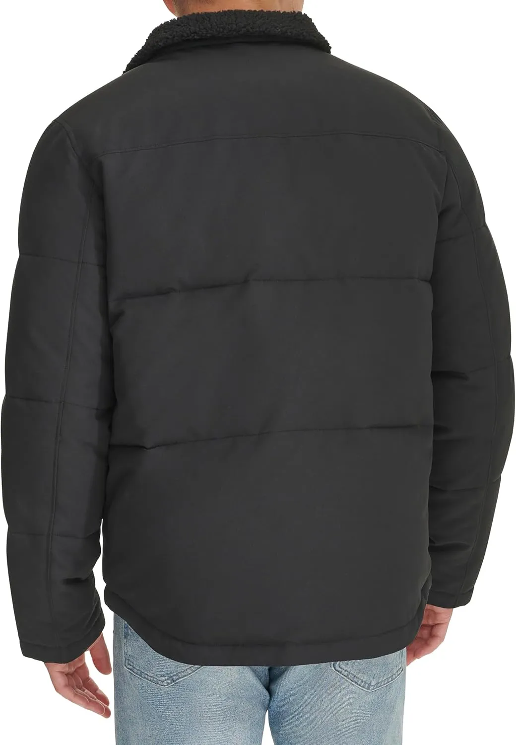 Levi's Men's Quilted Mixed Media Shirttail Work Wear Puffer Jacket