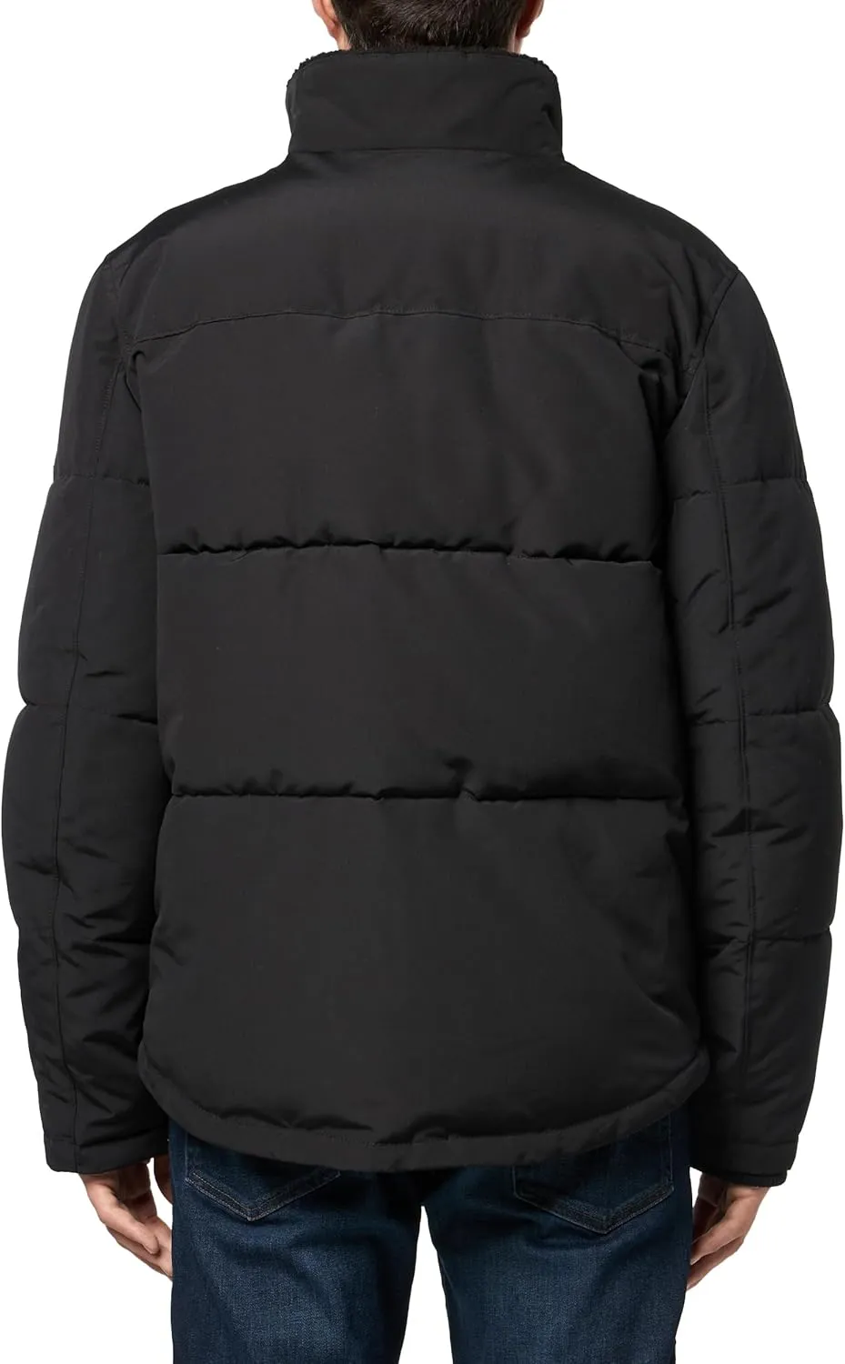 Levi's Men's Quilted Mixed Media Shirttail Work Wear Puffer Jacket