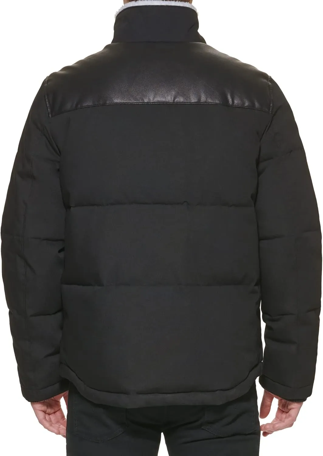 Levi's Men's Quilted Mixed Media Shirttail Work Wear Puffer Jacket