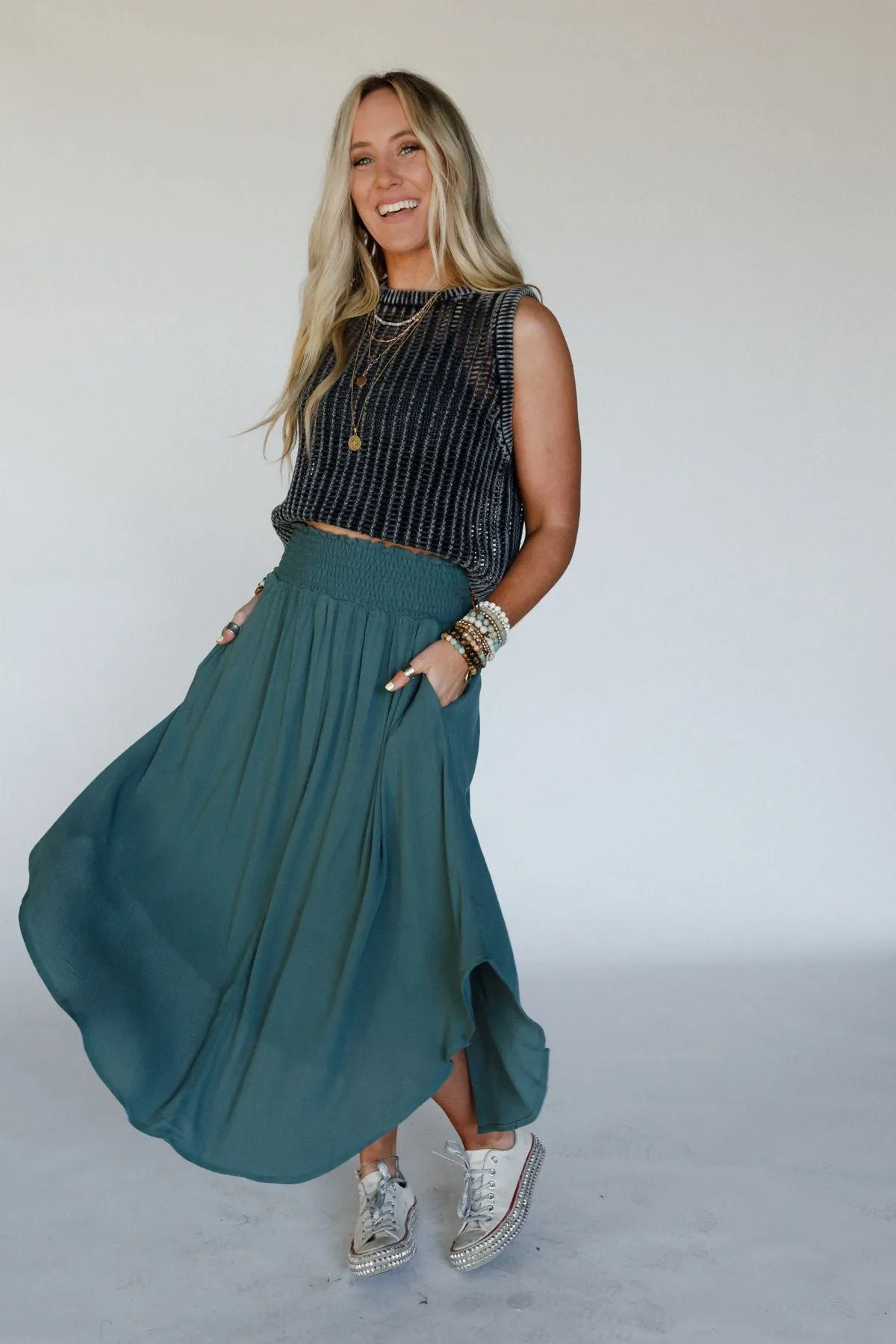Light Trail Maxi Skirt - Jade