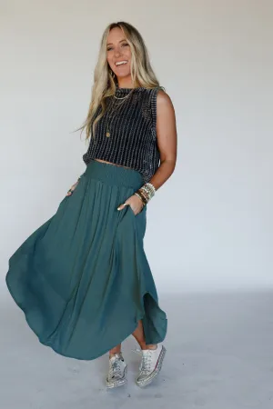 Light Trail Maxi Skirt - Jade