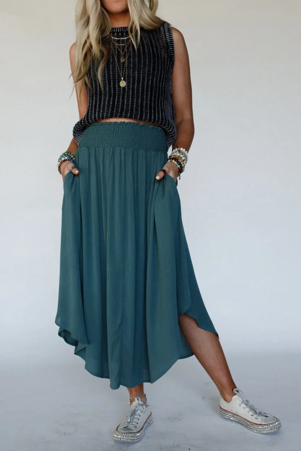 Light Trail Maxi Skirt - Jade