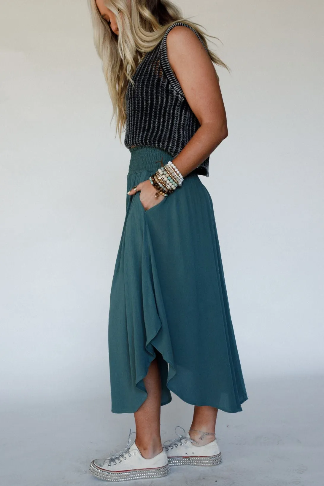 Light Trail Maxi Skirt - Jade