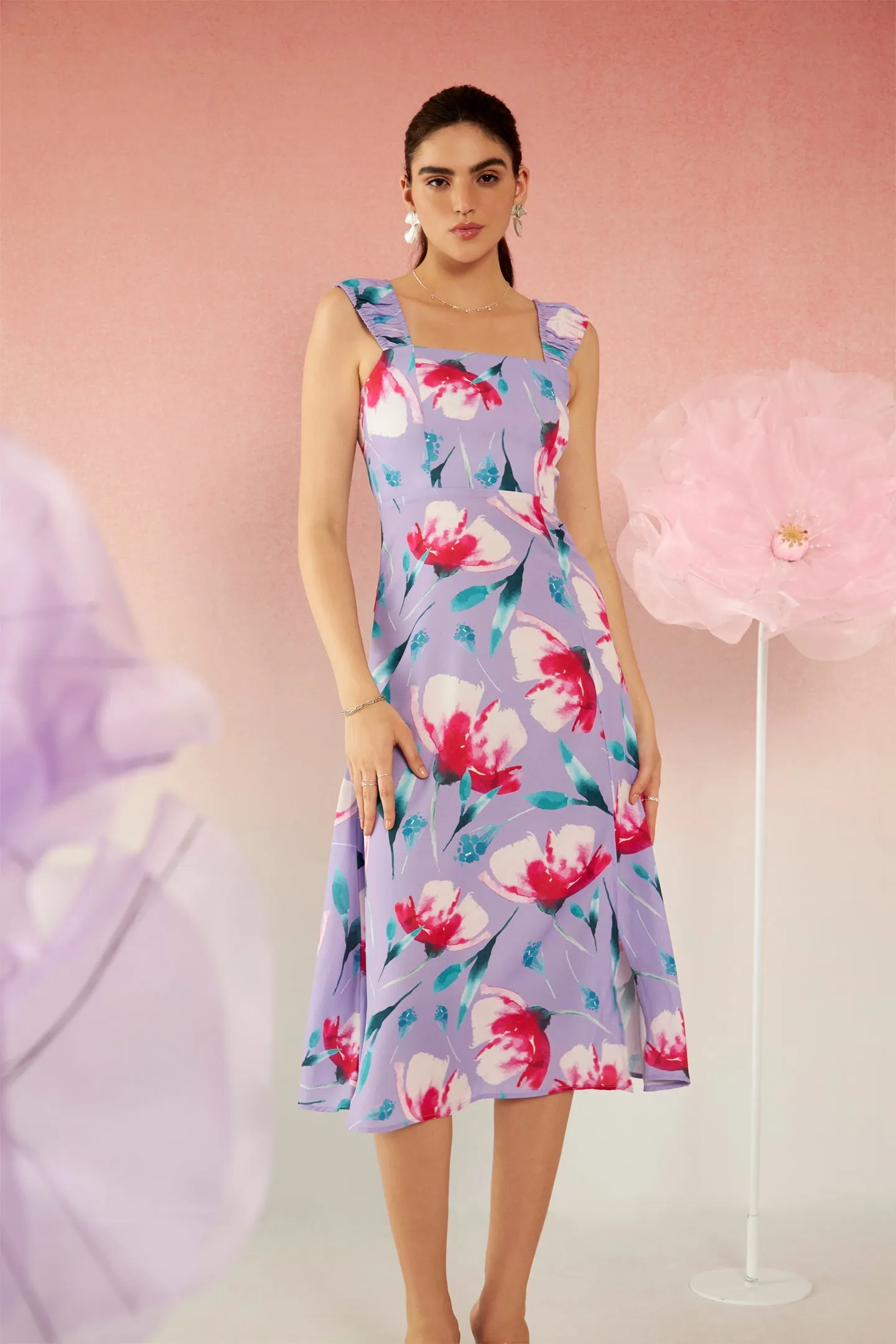 Lillian|Strappy Floral Dress