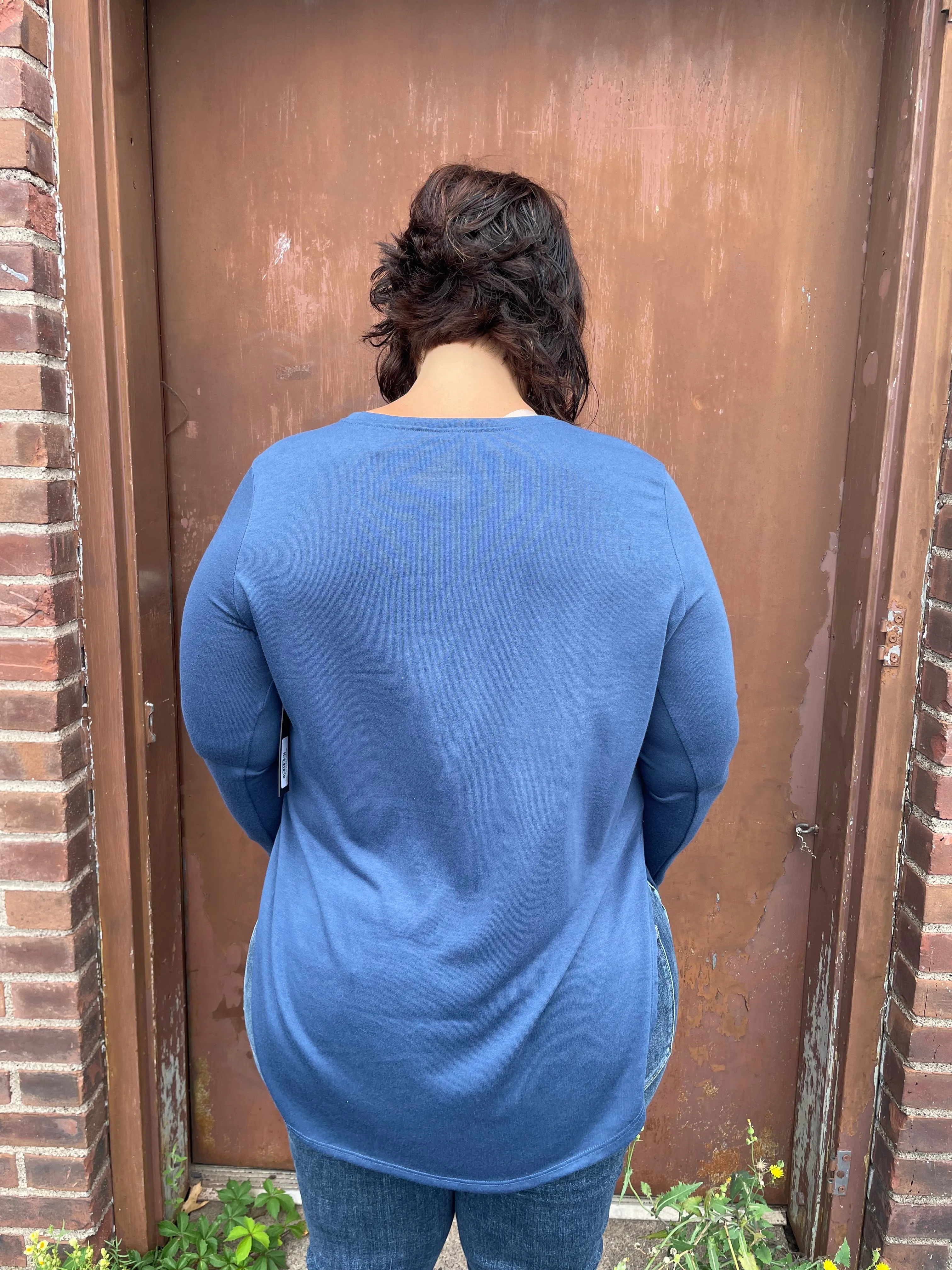 Long Sleeve Flowy Top With Side Slits