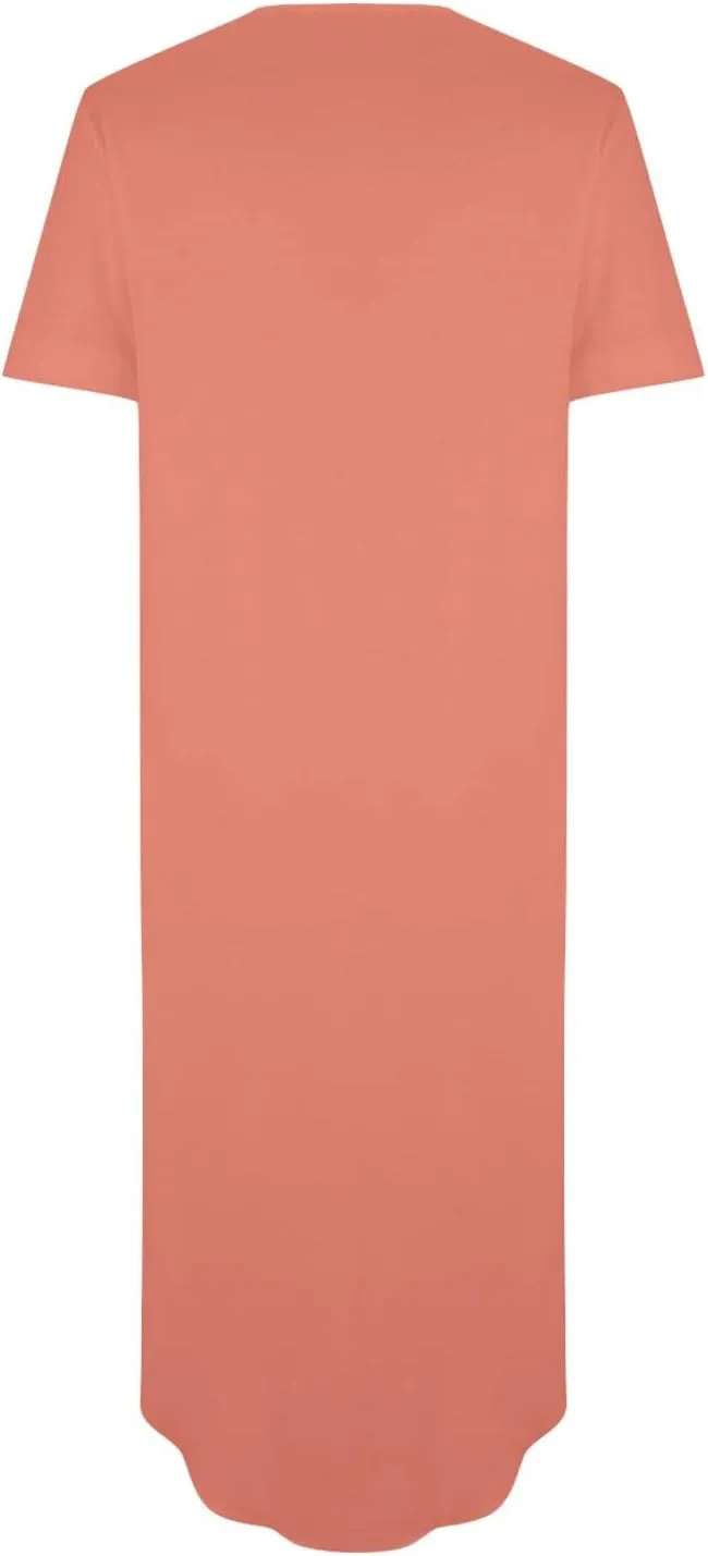 Long Summer Dresses for Women 2024 Casual Loose Split Short Sleeve T Shirt Dresses Beach Sun dresses with Pockets