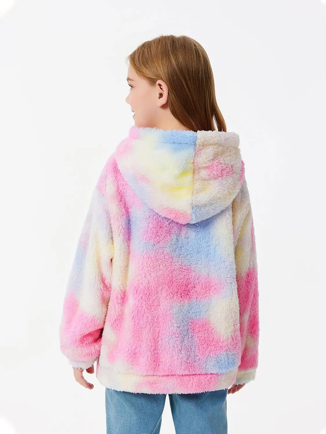Makkrom Boys Girls Sherpa Hoodies Fleece Hoodie Pullover Outfits for Kids