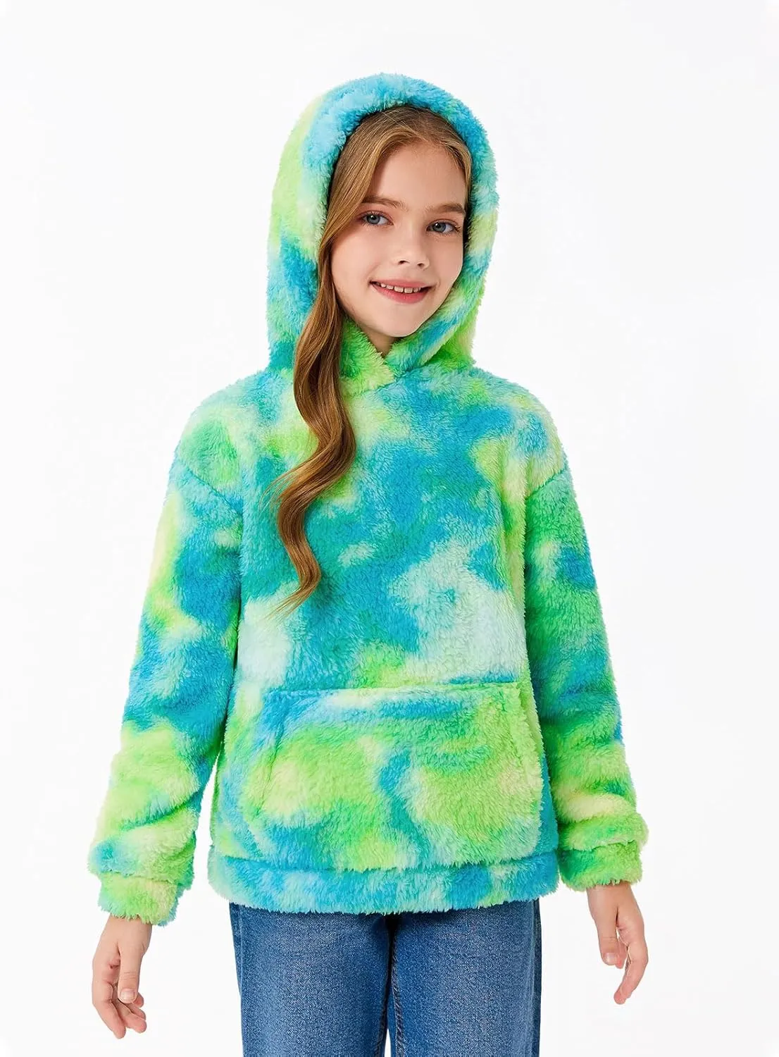 Makkrom Boys Girls Sherpa Hoodies Fleece Hoodie Pullover Outfits for Kids