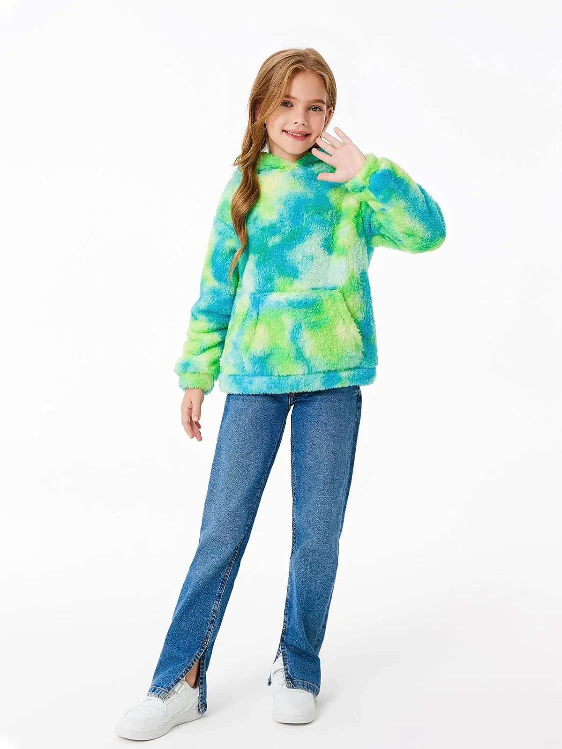 Makkrom Boys Girls Sherpa Hoodies Fleece Hoodie Pullover Outfits for Kids