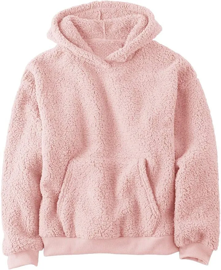 Makkrom Boys Girls Sherpa Hoodies Fleece Hoodie Pullover Outfits for Kids