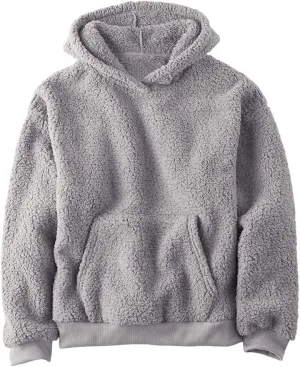 Makkrom Boys Girls Sherpa Hoodies Fleece Hoodie Pullover Outfits for Kids
