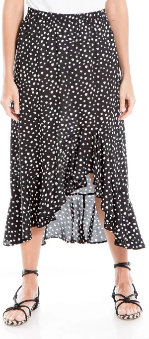 Max Studio Women's Floral Print Ruffle Hem Maxi Skirt