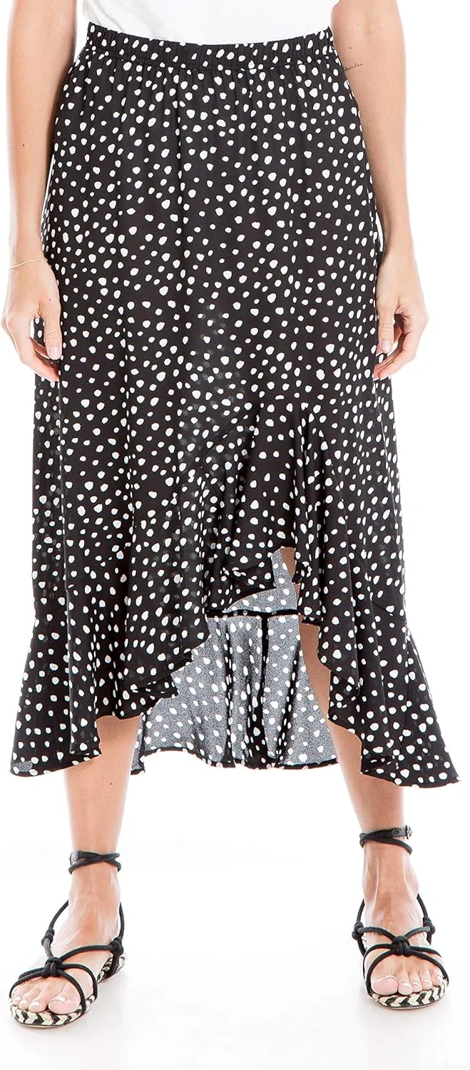 Max Studio Women's Floral Print Ruffle Hem Maxi Skirt