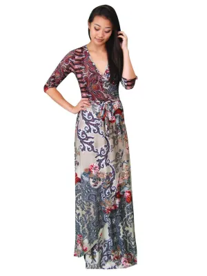Maxi Dress with Sleeves Bombshell Red Three