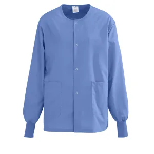Medline 829NTHM PerforMAX 829 Unisex Snap-Front Warm-Up Jacket, Ciel Blue, Size Medium