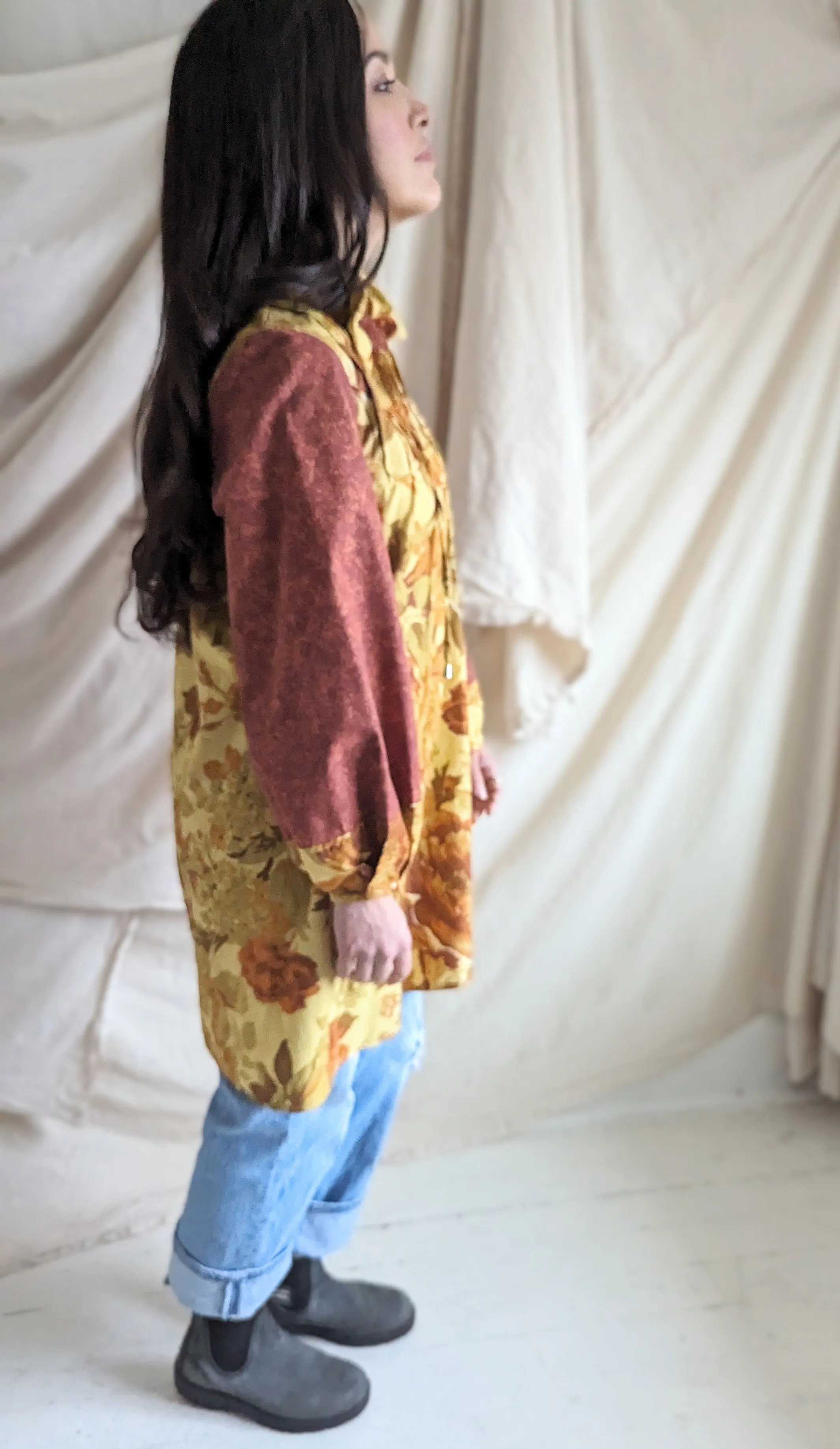 Meg Tunic Dress with Vintage & Upcycled Fabrics XS/S #MEGTU15