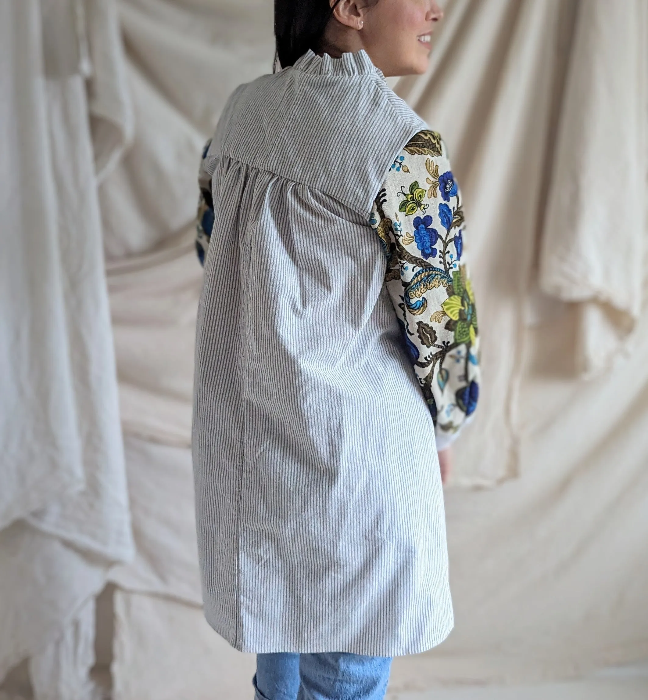Meg Tunic with Vintage Drapery XS #MEGTU9