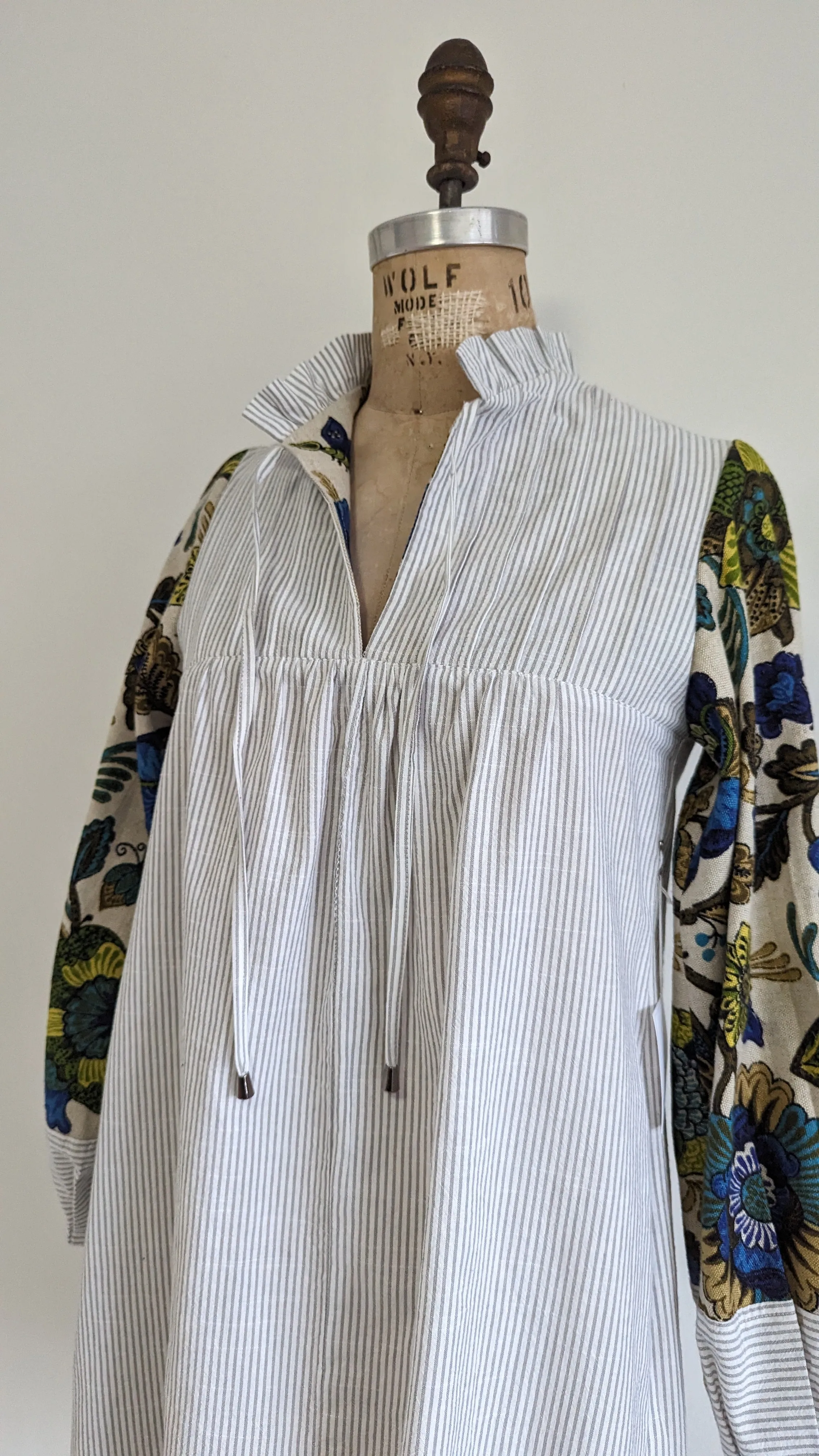 Meg Tunic with Vintage Drapery XS #MEGTU9