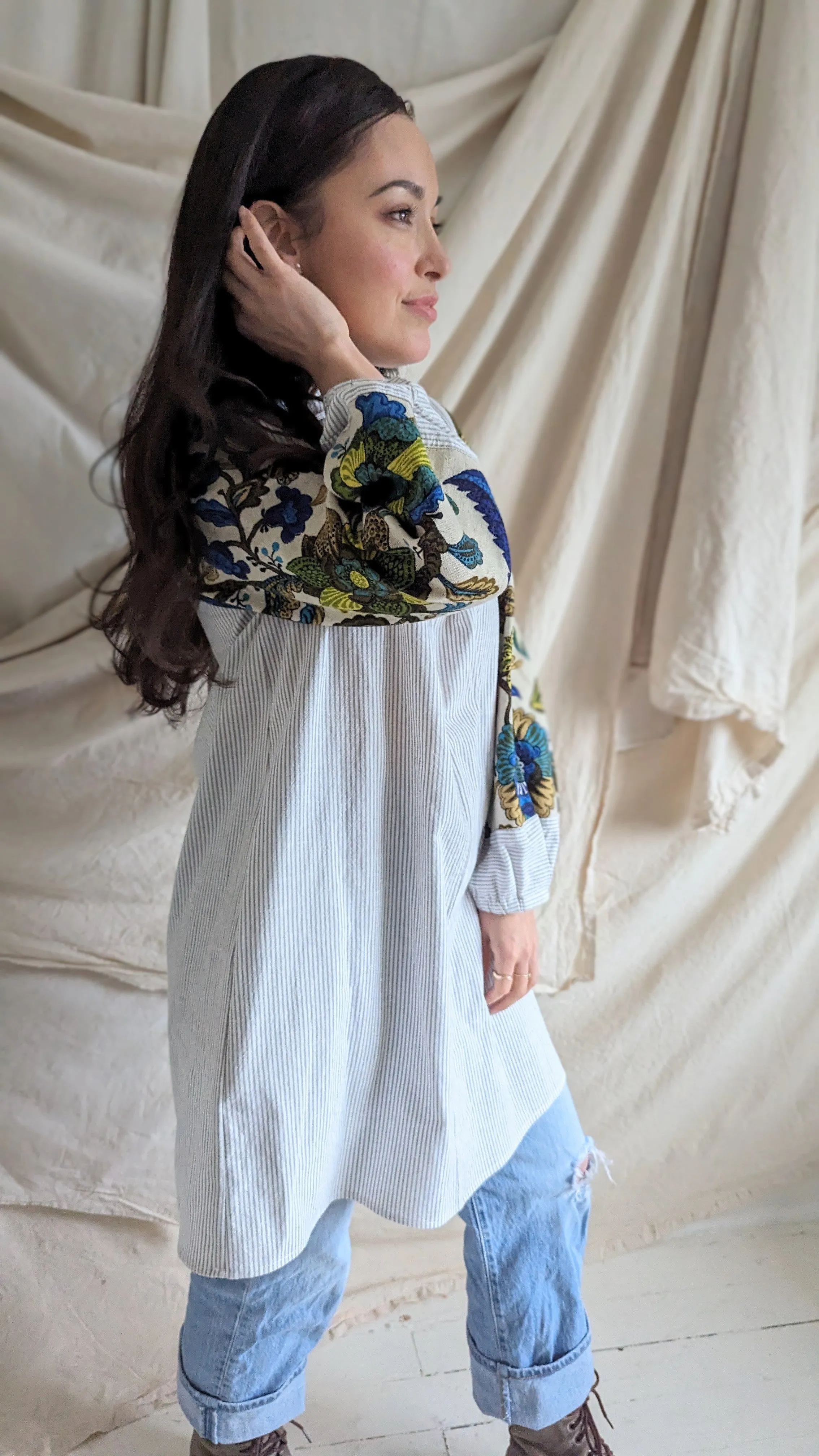 Meg Tunic with Vintage Drapery XS #MEGTU9
