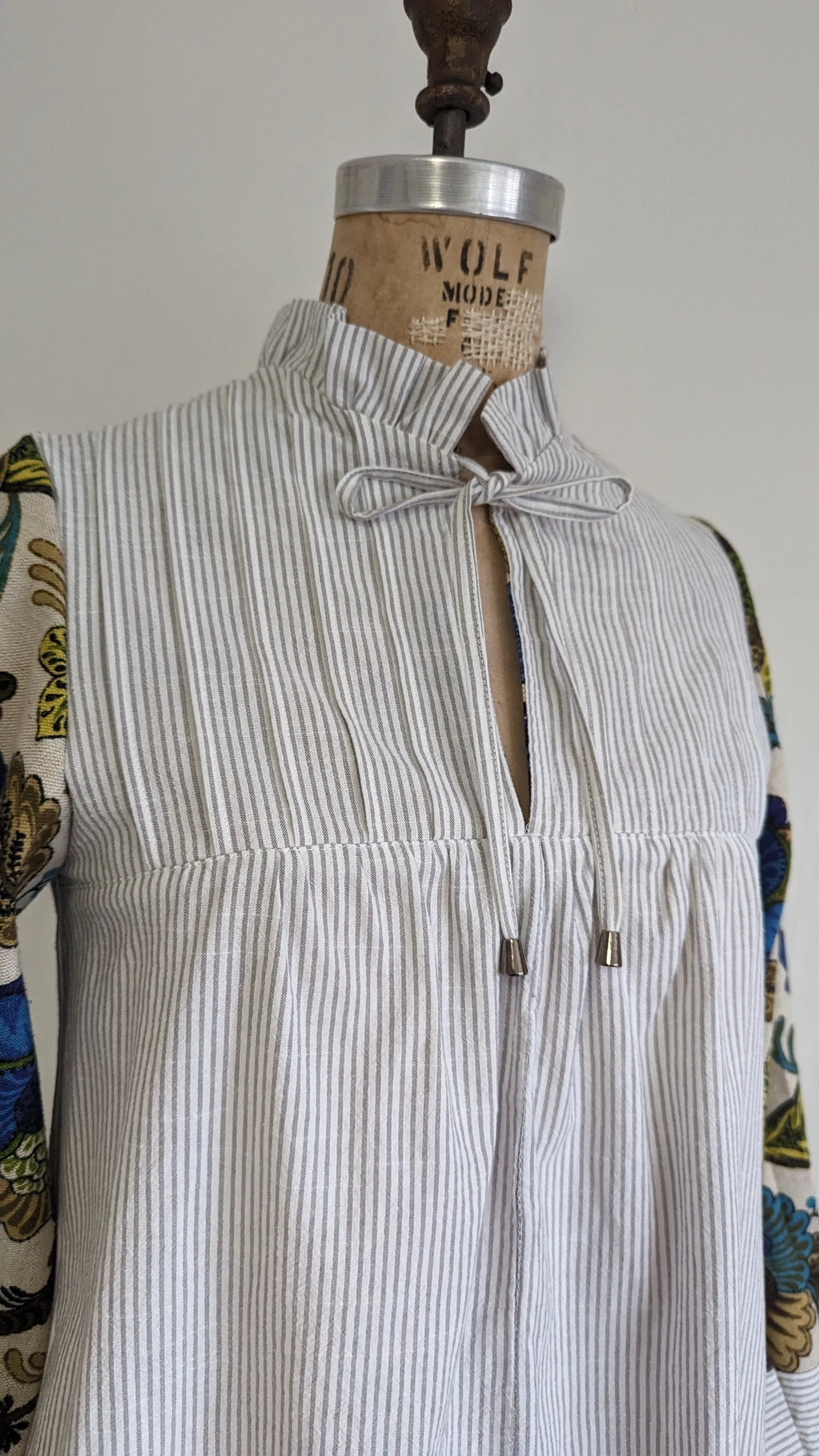 Meg Tunic with Vintage Drapery XS #MEGTU9