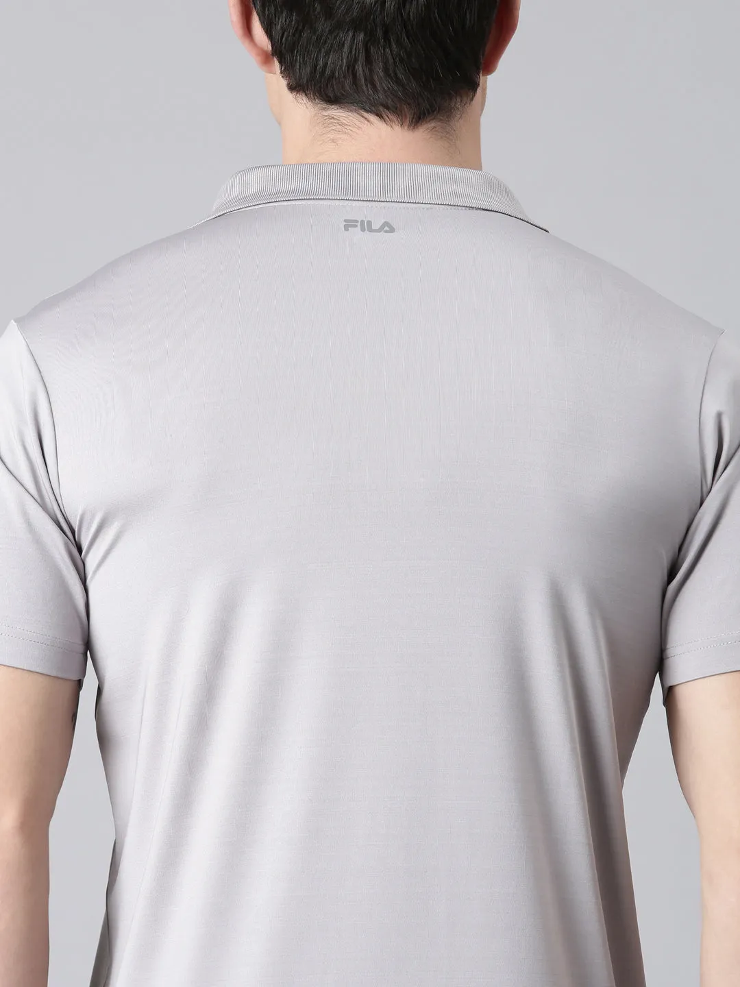 Men Grey Polo Collar T-Shirts Regular Fit