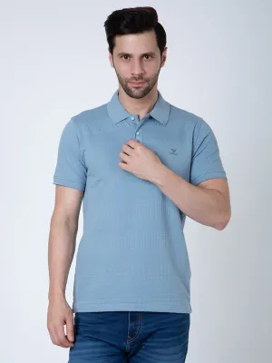 Men Polo Jacquard Sky T-Shirt