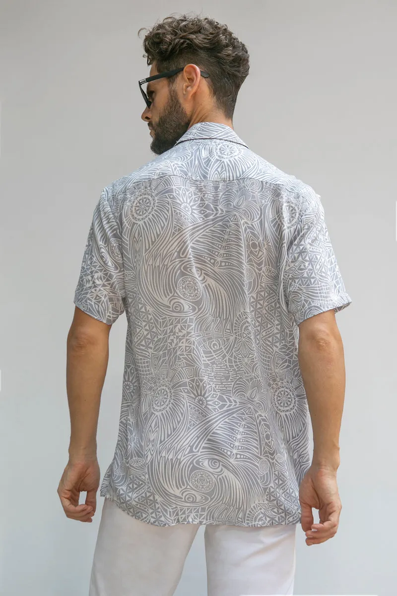 Men Shirt - Tribal Eagle Grey