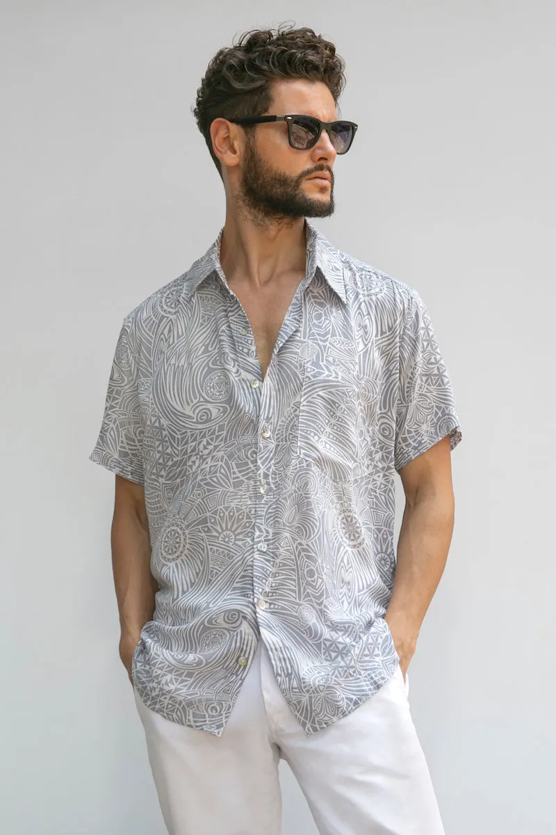 Men Shirt - Tribal Eagle Grey