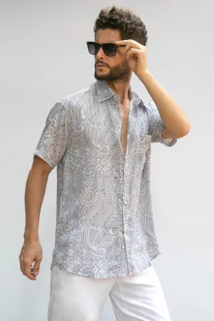 Men Shirt - Tribal Eagle Grey