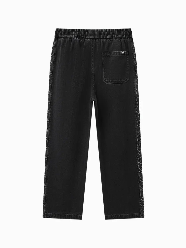 Men's denim jogging pants
