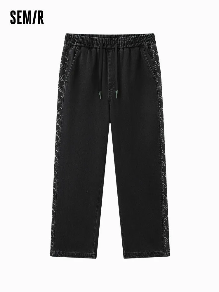 Men's denim jogging pants