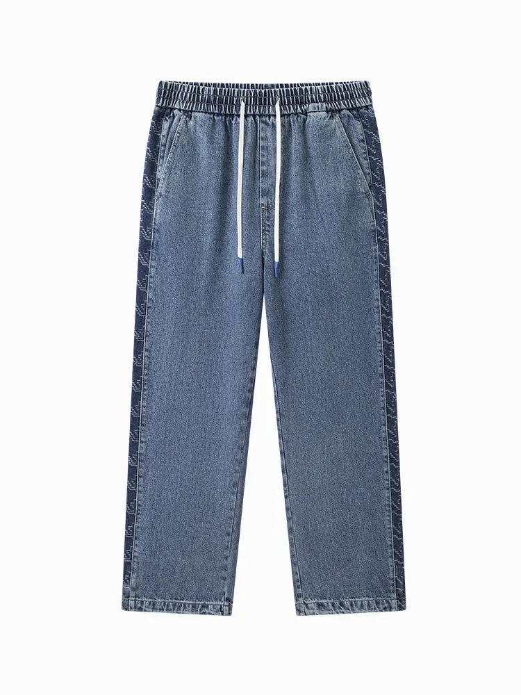 Men's denim jogging pants
