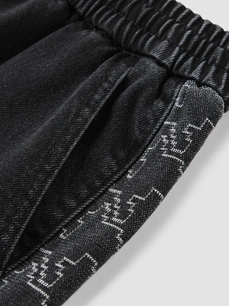Men's denim jogging pants