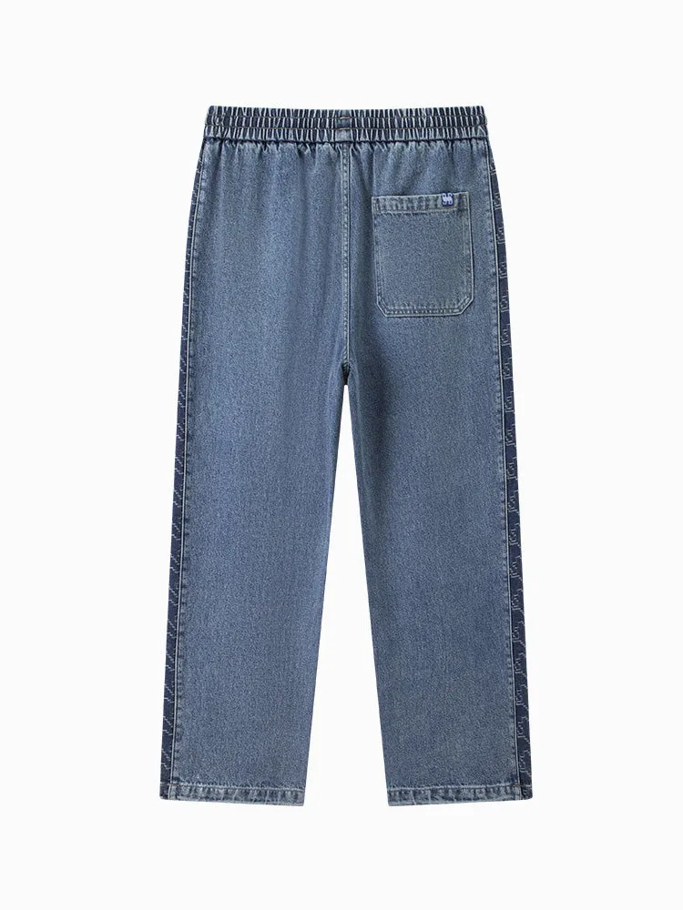 Men's denim jogging pants