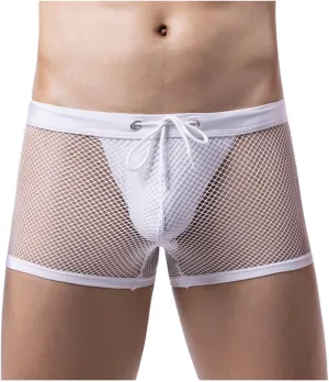 Men's Exotic Mesh Lingerie Breathable Low Waist Hollow Out Design Wear for