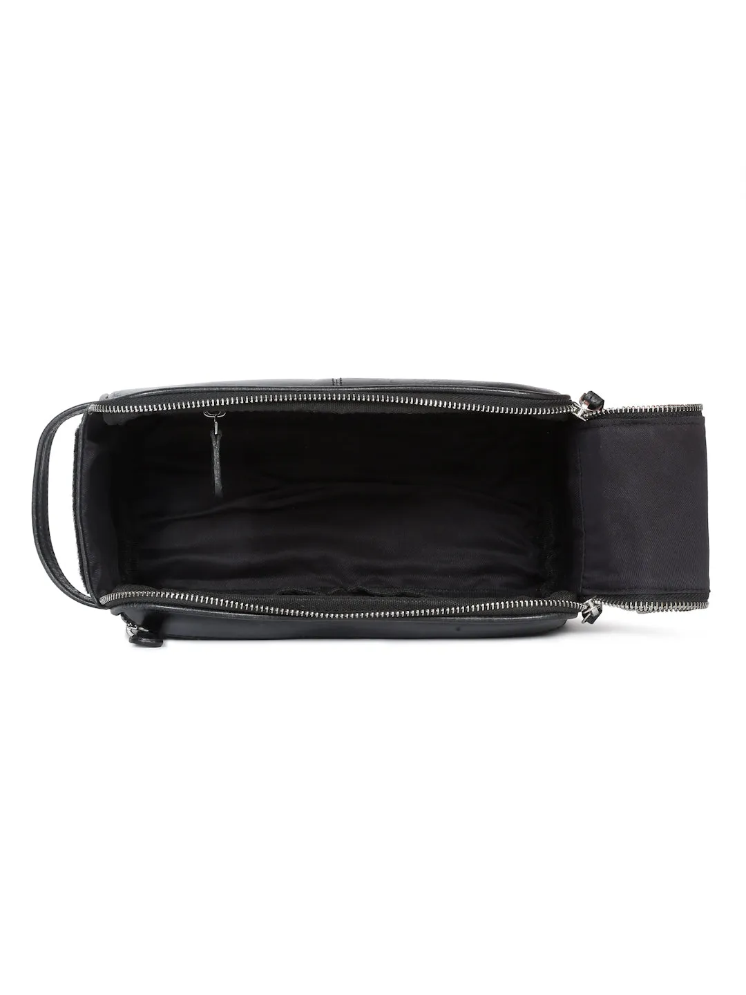 Men's Italian Leather Toiletry Kit Travel Organizer Pouch with Multiple Compartments