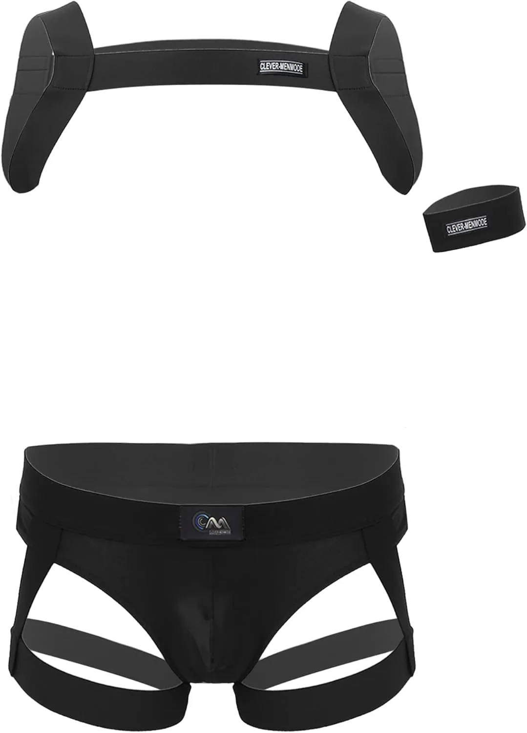 Men's Nylon Custom Harness Shoulder Strap Muscles Protector Garter Briefs Club Wear Costume