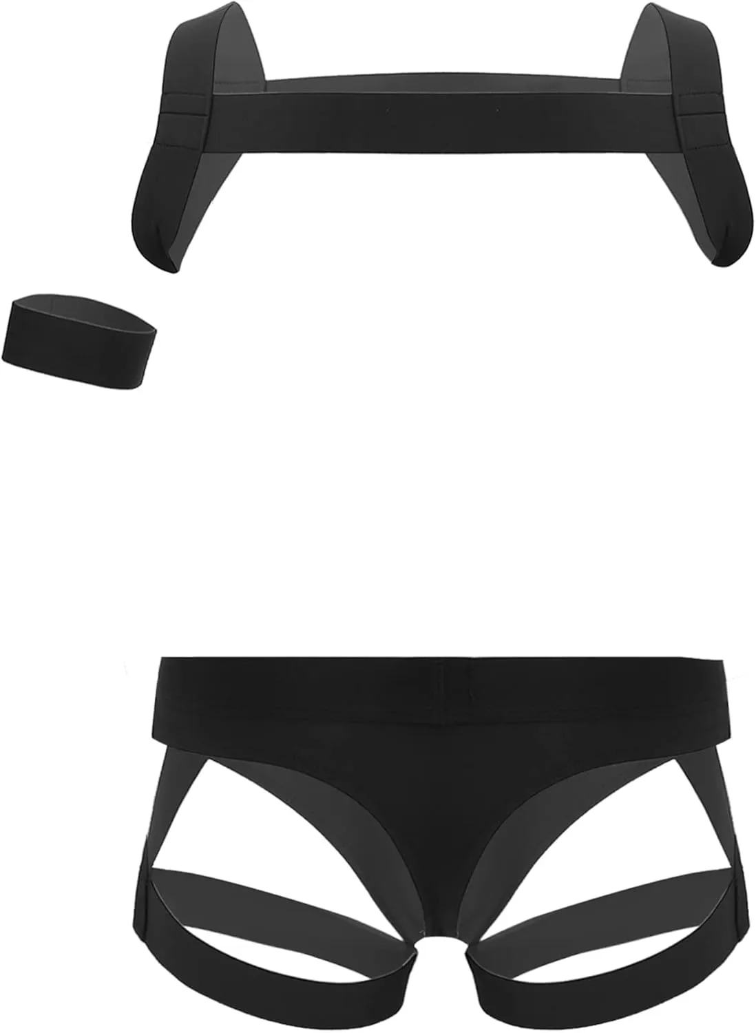 Men's Nylon Custom Harness Shoulder Strap Muscles Protector Garter Briefs Club Wear Costume