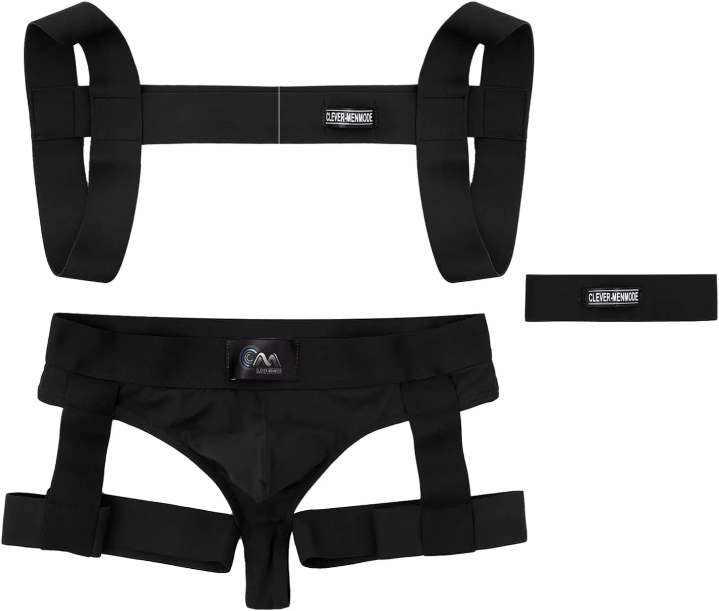 Men's Nylon Custom Harness Shoulder Strap Muscles Protector Garter Briefs Club Wear Costume