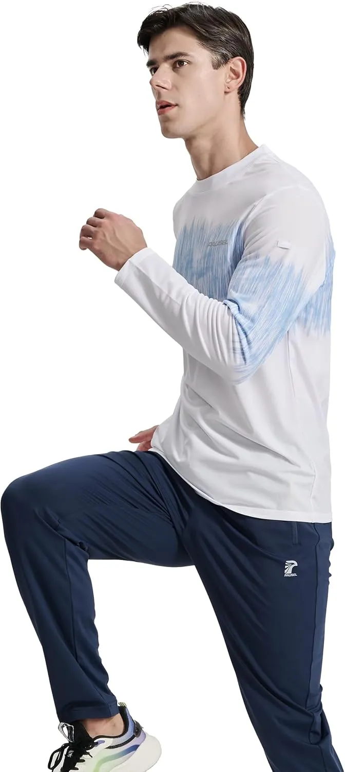 Men's Sun Protection Long Sleeve Swim Shirts Quick Dry Rash Guard Lightweight UPF 50  Fishing Hiking Beach UV Shirt