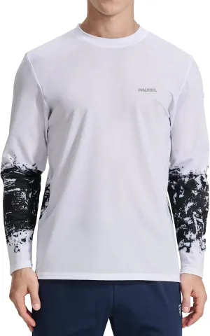 Men's Sun Protection Long Sleeve Swim Shirts Quick Dry Rash Guard Lightweight UPF 50  Fishing Hiking Beach UV Shirt