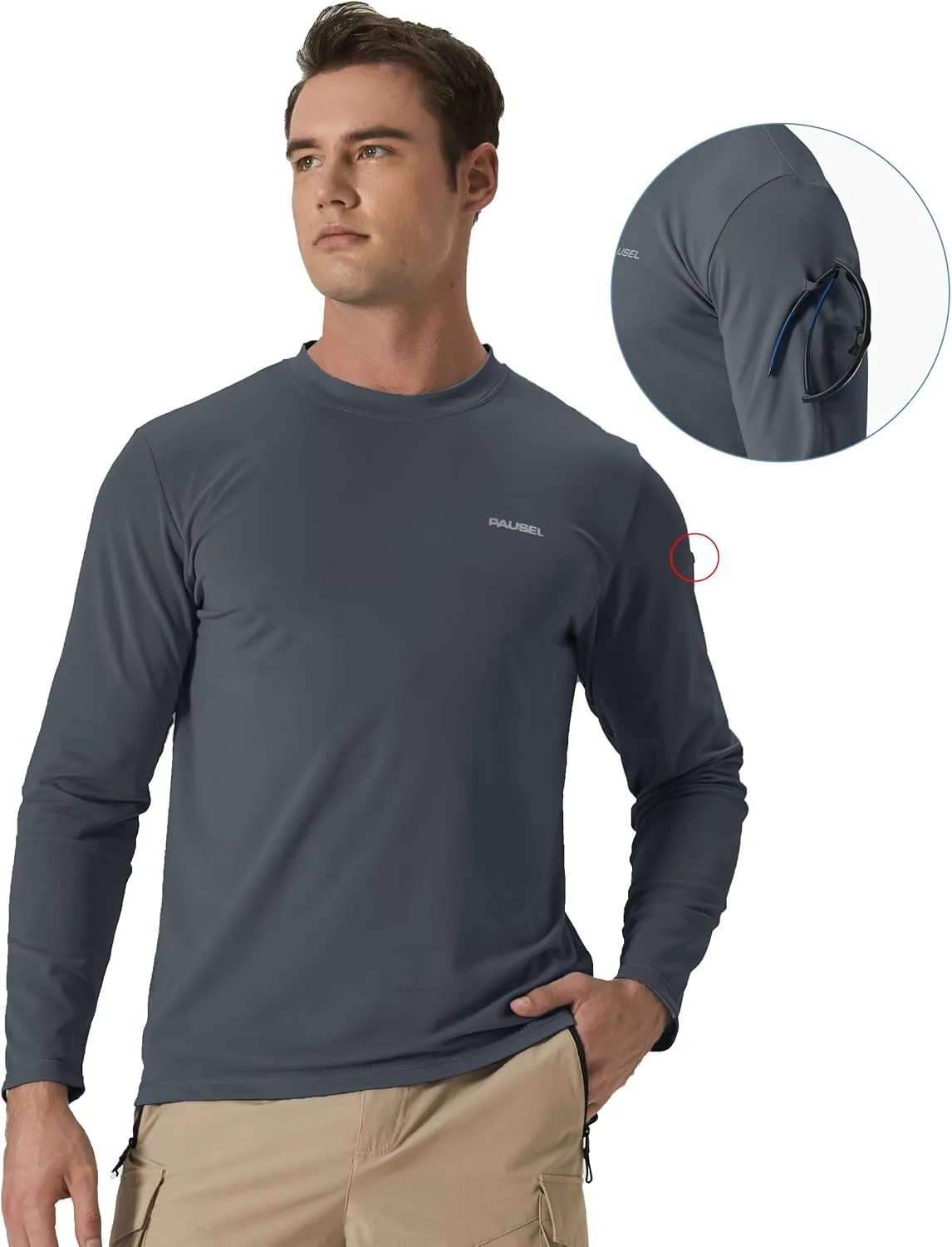 Men's Sun Protection Long Sleeve Swim Shirts Quick Dry Rash Guard Lightweight UPF 50  Fishing Hiking Beach UV Shirt