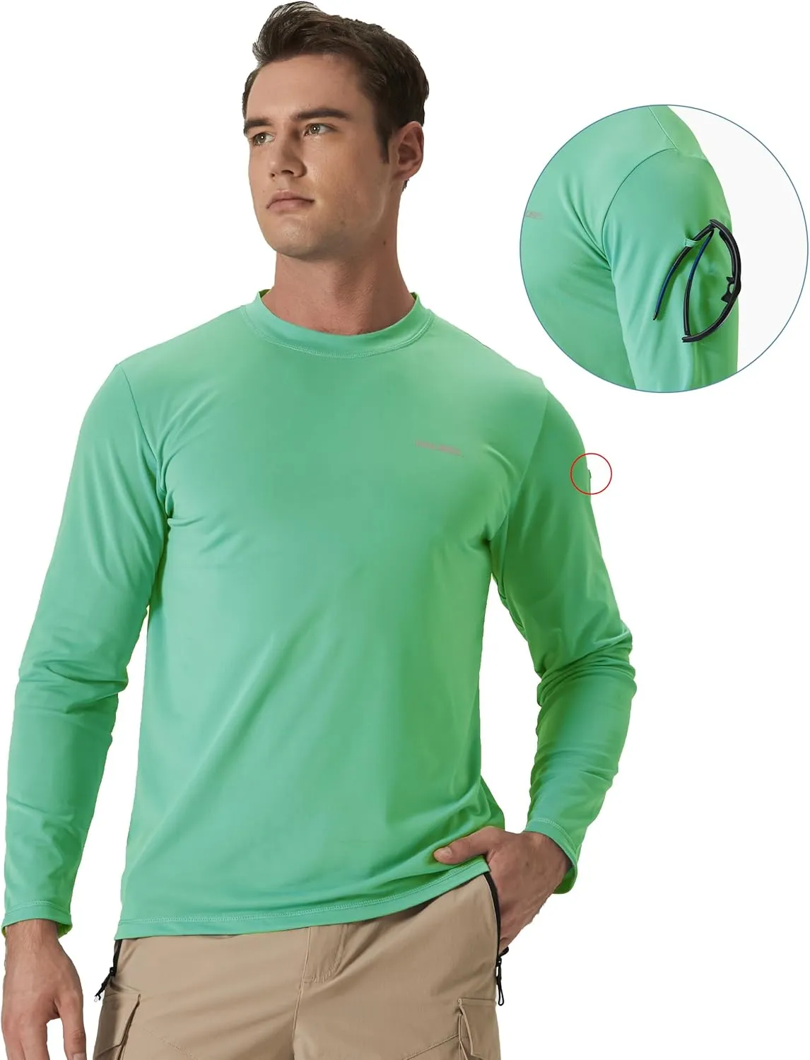 Men's Sun Protection Long Sleeve Swim Shirts Quick Dry Rash Guard Lightweight UPF 50  Fishing Hiking Beach UV Shirt