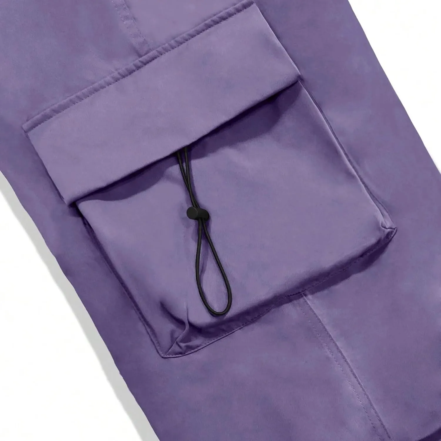 Mens Work Cargo Pant Cotton Stretchy Casual Joggers Drawstring Elastic Waist Outdoor Pants Multi Pockets
