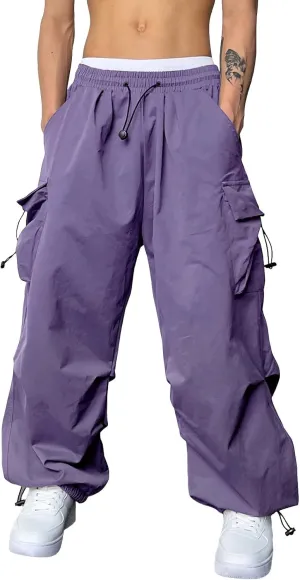 Mens Work Cargo Pant Cotton Stretchy Casual Joggers Drawstring Elastic Waist Outdoor Pants Multi Pockets