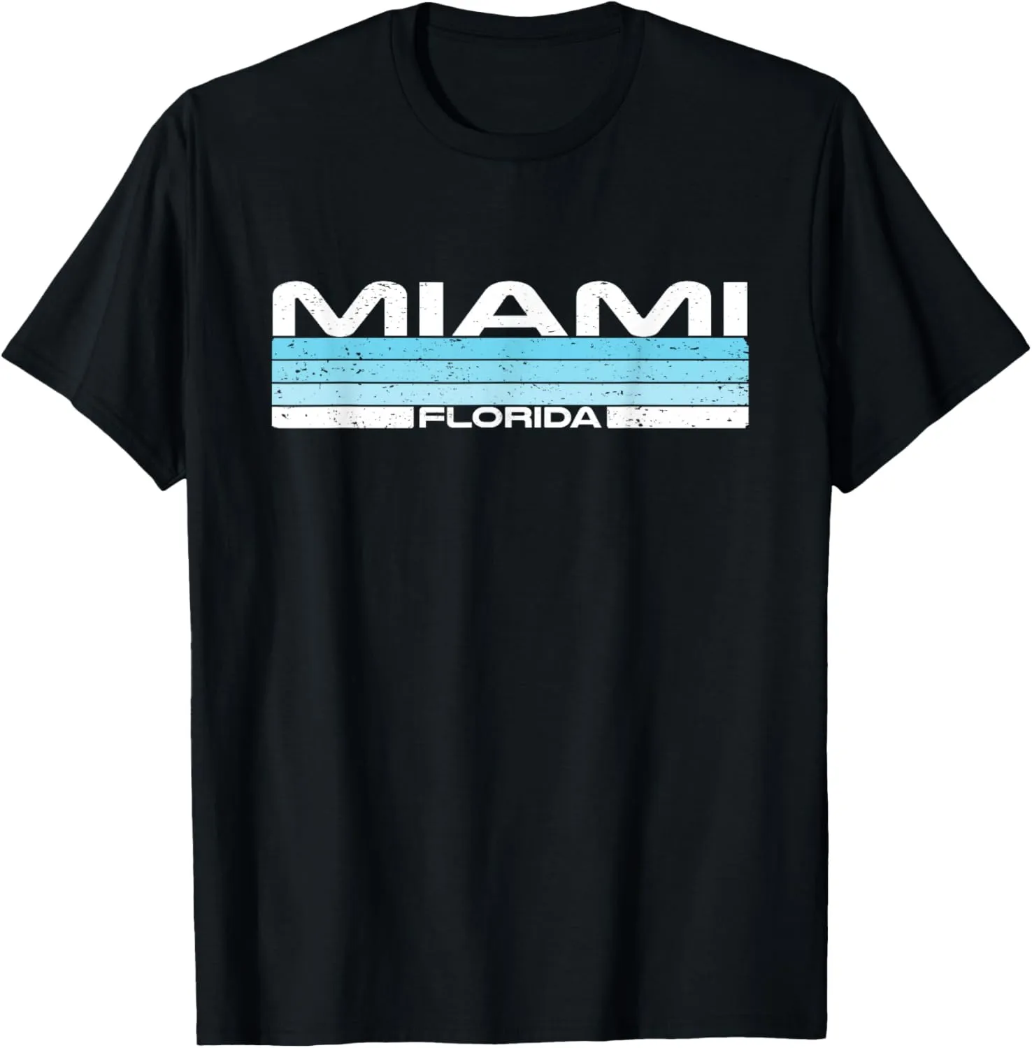 Miami State of Florida Blue Sunset Vintage Design T-Shirt